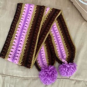 NWT Lucky Brand Crocheted Striped Colorful Knit Scarf